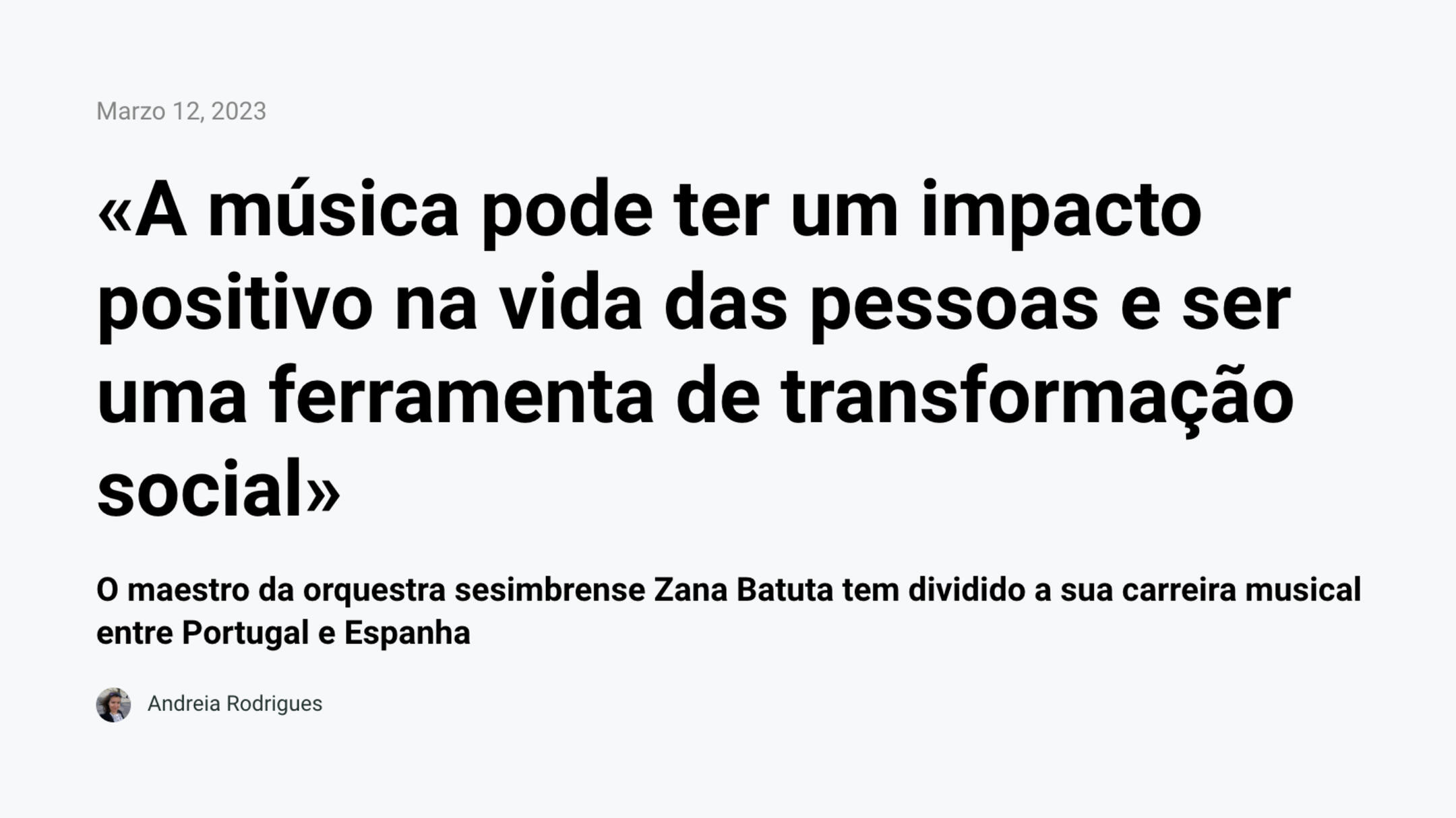 Entrevista ao Maestro Juan Guevara